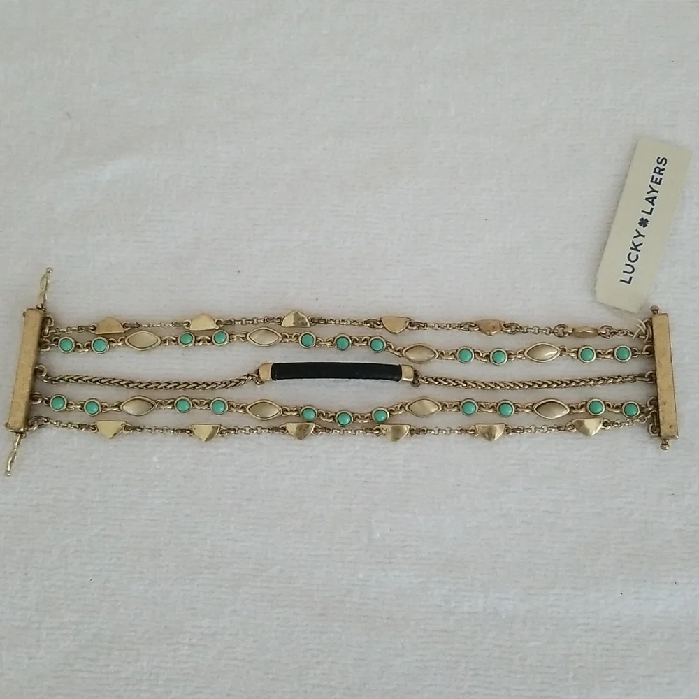New Lucky Brand Beaded Layer Bracelet